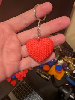 Knitted Heart Keychain