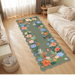 Brandnew  Washable Runner Rug 2x6, Floral Runner Rug for Kitchen Floor Hallway Floral Living Room Rugs for Kids Girls Bedroom Nursery Indoor Door Mat,