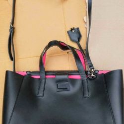 
Kate Spade Black Sweetheart Pink Leather Tote - Very good Condition,  $50