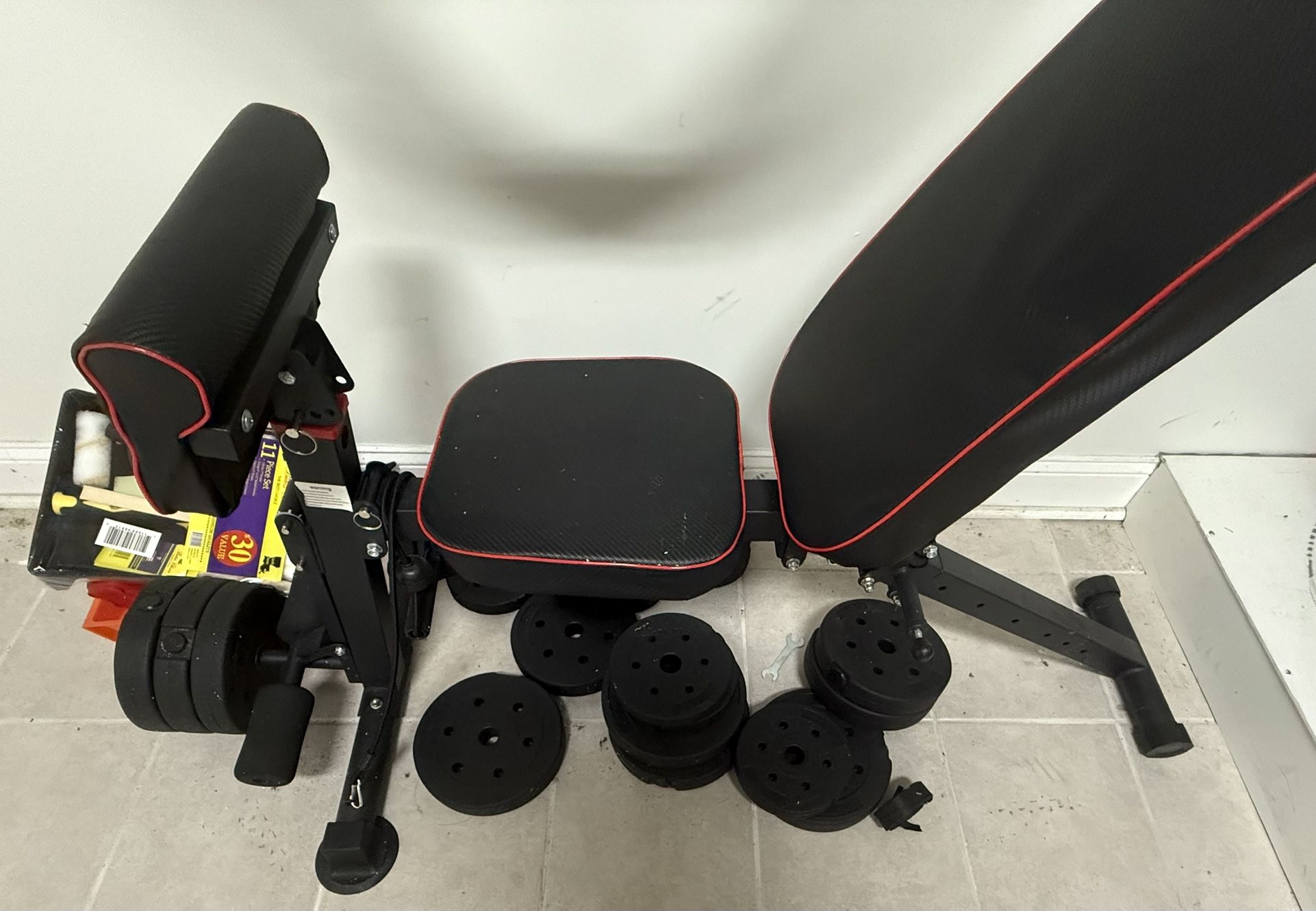 Weight Bench And Weights 