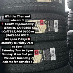SET OF NEW TIRES, 265/70R17 ATTURO AT , INCLUDING MOUNTING AND BALANCING. ASK ME FOR ANY SIZE OR BRAND, LLANTAS NUEVAS