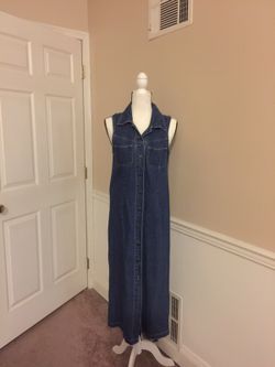 Ladies SYDNI JORDAN B blue jean 3/4 dress, sz 7/8