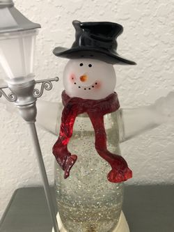 Snowman Snow Globe 10 Tall • Vintage Christmas Decorations 