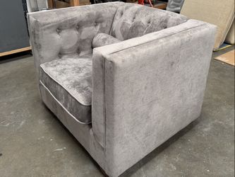 Four Brand New Light Gray Matching Chairs with Pillows.