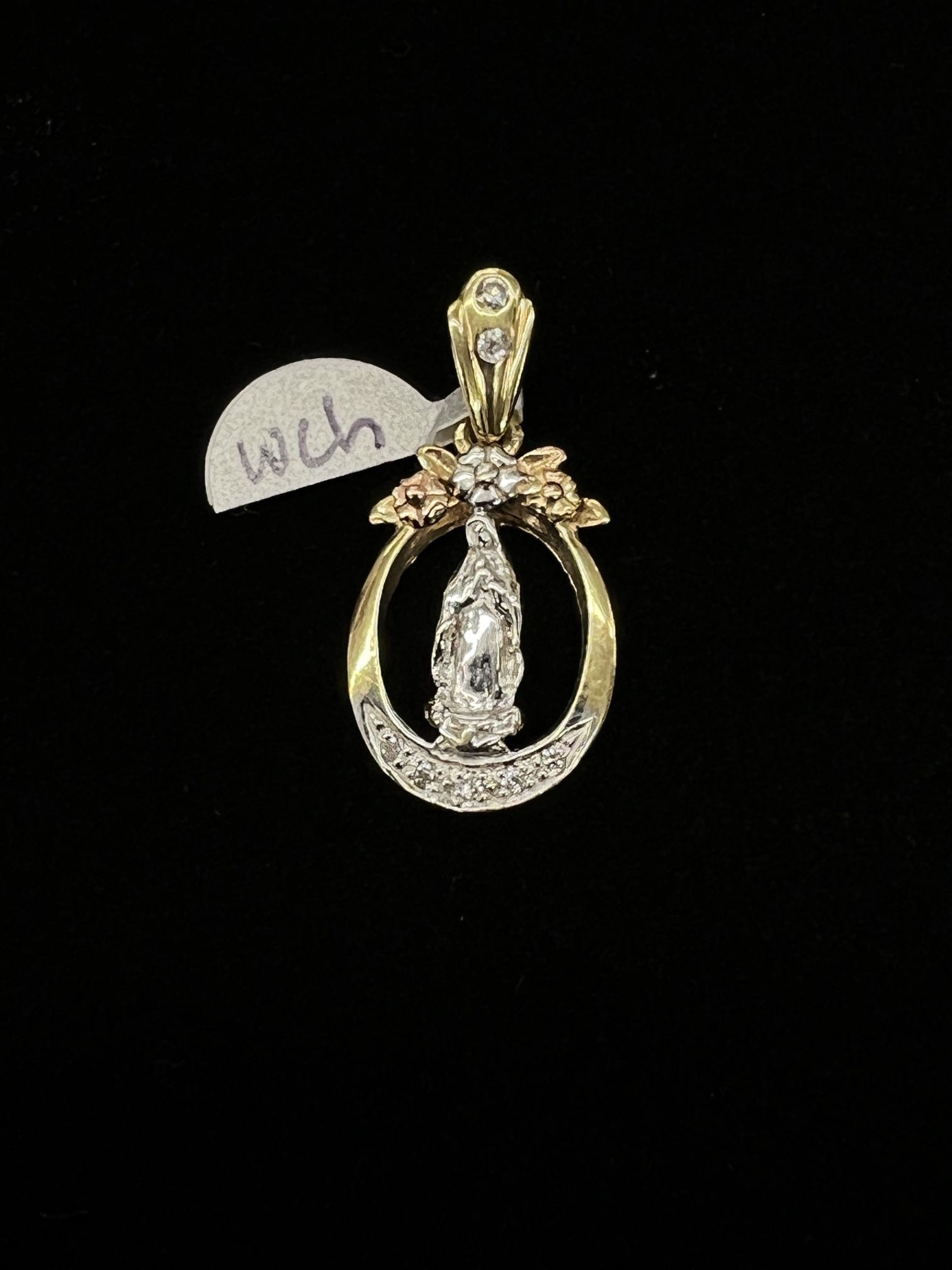 $300 Three Tone Gold Virgin Mary Charm