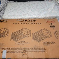 4 In 1 Convertible Crib With Mattress And Bedding