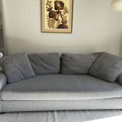 Modern Light Grey Boucle Sofa