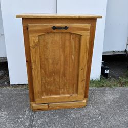 Rustic Pine Trash Can Container 