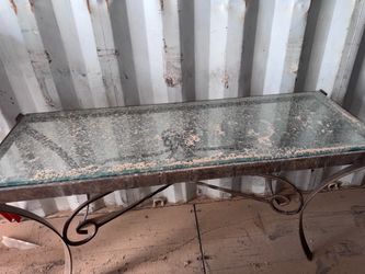 Wrought Iron Glass Top Table