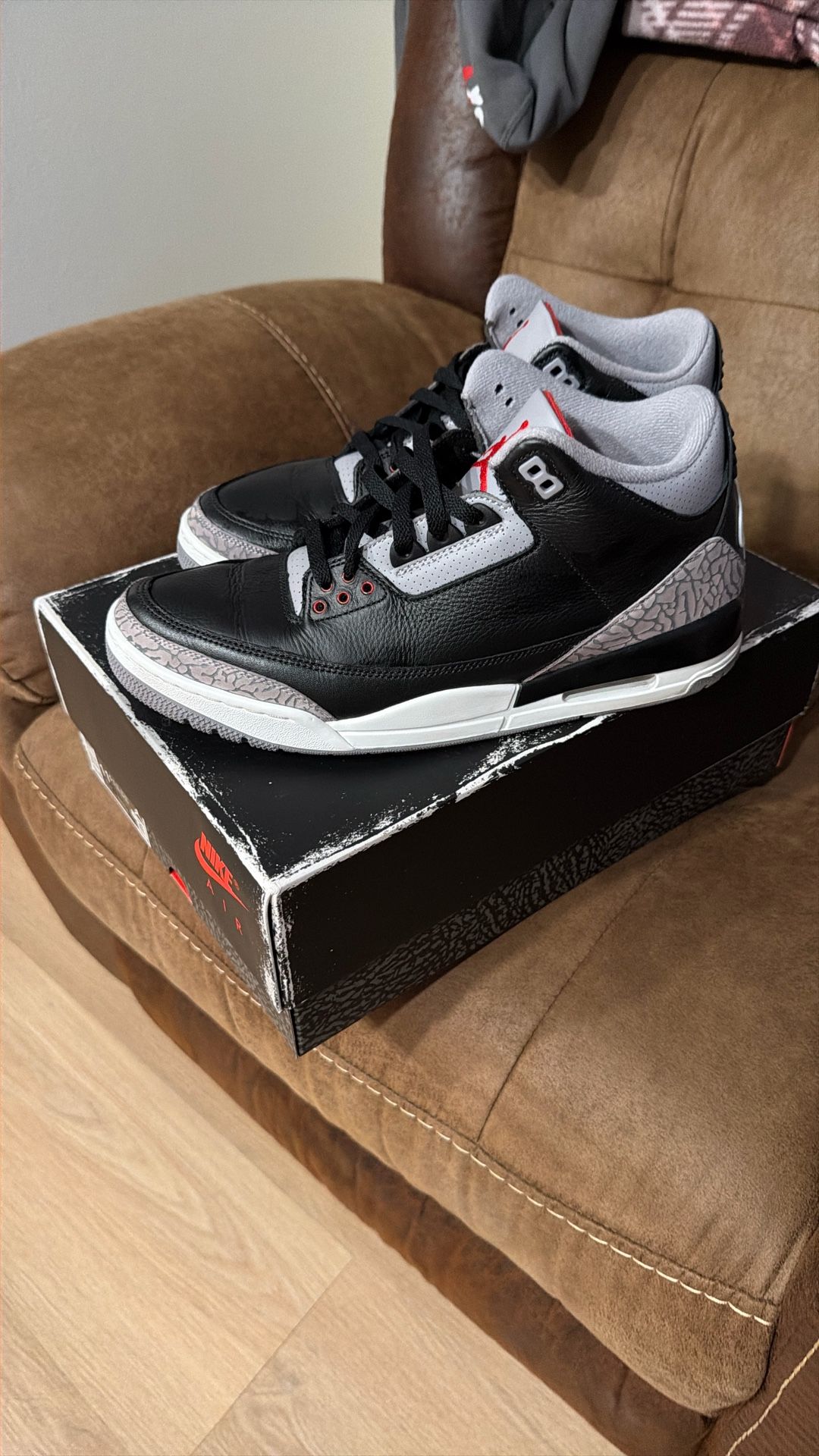 Black Nike Air Jordan 3 Size 11.5