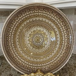 2 Gold Large Fruit Plates 