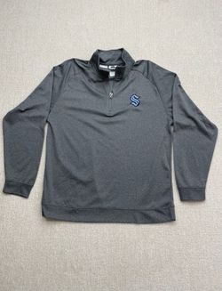 Seattle Kraken Gray 1/4 Zip Pullover Sweatshirt Size L