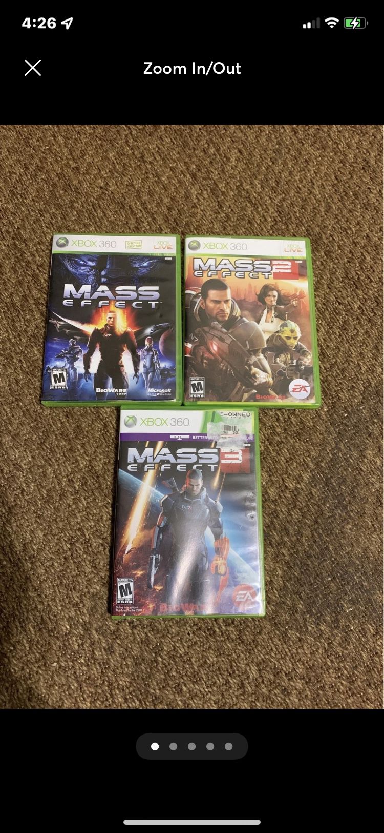 Xbox 360 Mass Effect 1 2 And 3
