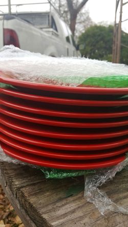 $35 new price $40 8 Red Dinner Plates
