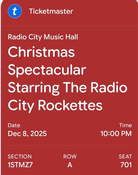 Radio City Music Hall Christmas Spectacular Rockettes Show