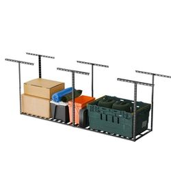 2×8FT Overhead Storage Rack, 1 Pack, Black