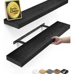 New!✨ 22.5x6.7x1.1  Black wood grain  Floating Shelf Set. Retail for $50