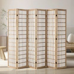 Room Divider, 6 Panel Japanese Room Divider Privacy Screen