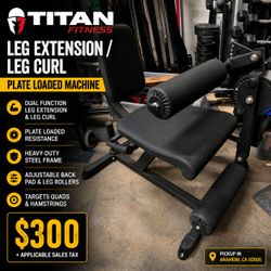 Titan Fitness Plate Loaded Leg Extension / Leg Curl – Commercial Gym Equipment