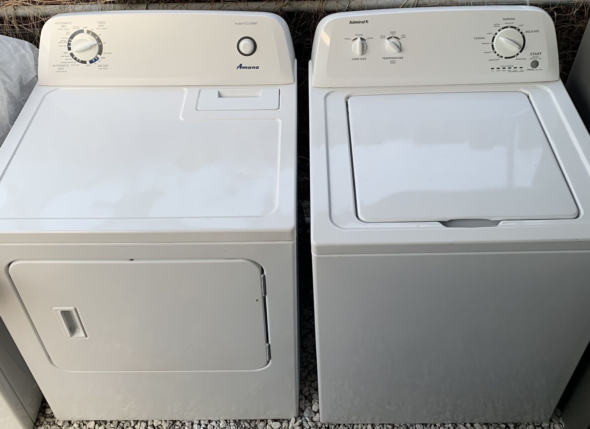 Admiral Washer And Amana Dryer Set White Working Perfectly Fine Kenmore