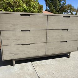 Pottery Barn Inspired Gray Solid Wood Modern High End Dresser Excellent Condition Originally $3,500
