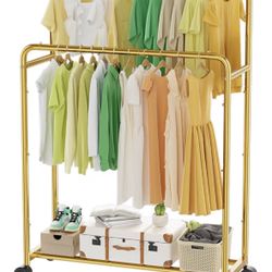 Gold Clothes, Rack On Wheels