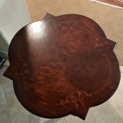 Ethan Allen Marquetry Corner Table