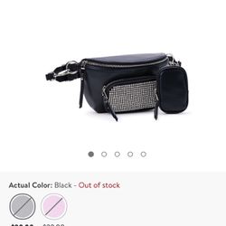 New with tags-Madden NYC Women's Crystal Fanny Pack Crossbody, Black