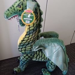 Melissa & Doug 8804 Green Yellow Plush Giant Stuffed Animal Winged Dragon W/Tags
