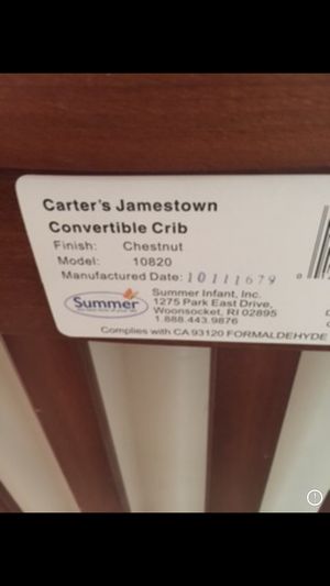 Carters Jamestown Convertible Crib In Perfect Shape For Sale In