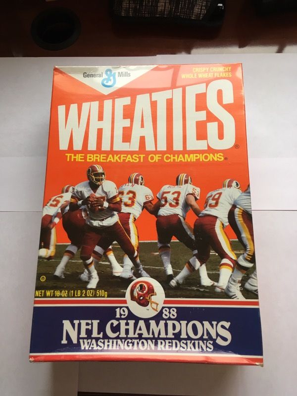 Redskins 1988 NFL Champs Wheaties Box