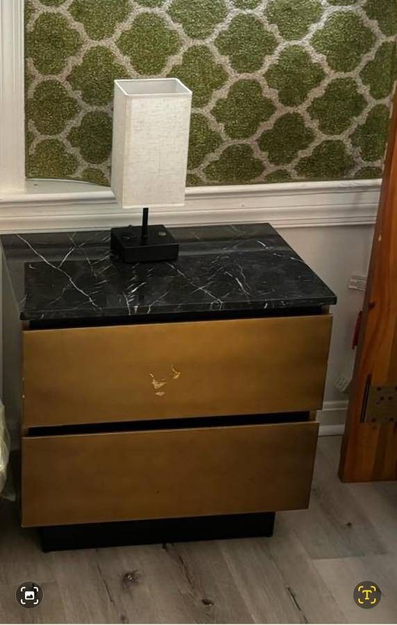 Marble top nightstand