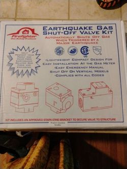 Earthquake gas shut off valve kit