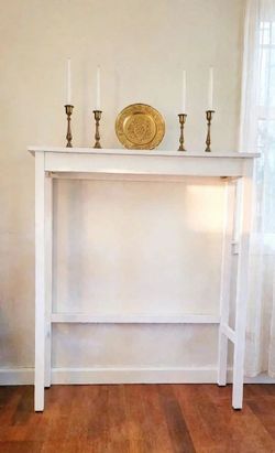 White wood entryway table 42H X 36L X 12W