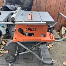 15 Amp 10inch Portable Corded Pro Jobsite Table Saw With Stand