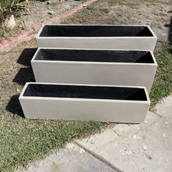 Modern Rectangular Concrete Planters-Rectangular Window Pots-($300 set of 3)