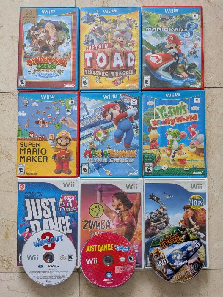 Video Game Lot Nintendo Wii, Wii U, XBOX And PS4