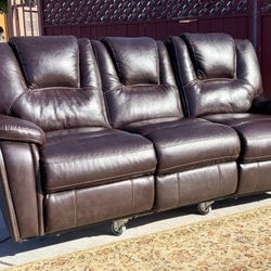 Forte Chocolate Faux Leather 88" Manual Reclining Sofa