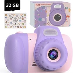 HIMEN Kids Camera Toys for Girls Age 3-8 - Christmas Birthday Gifts for 4 5 6 7 9 10 12 Year Old Girls,Kids Digital Video Selfie Camera for Toddler,Ou