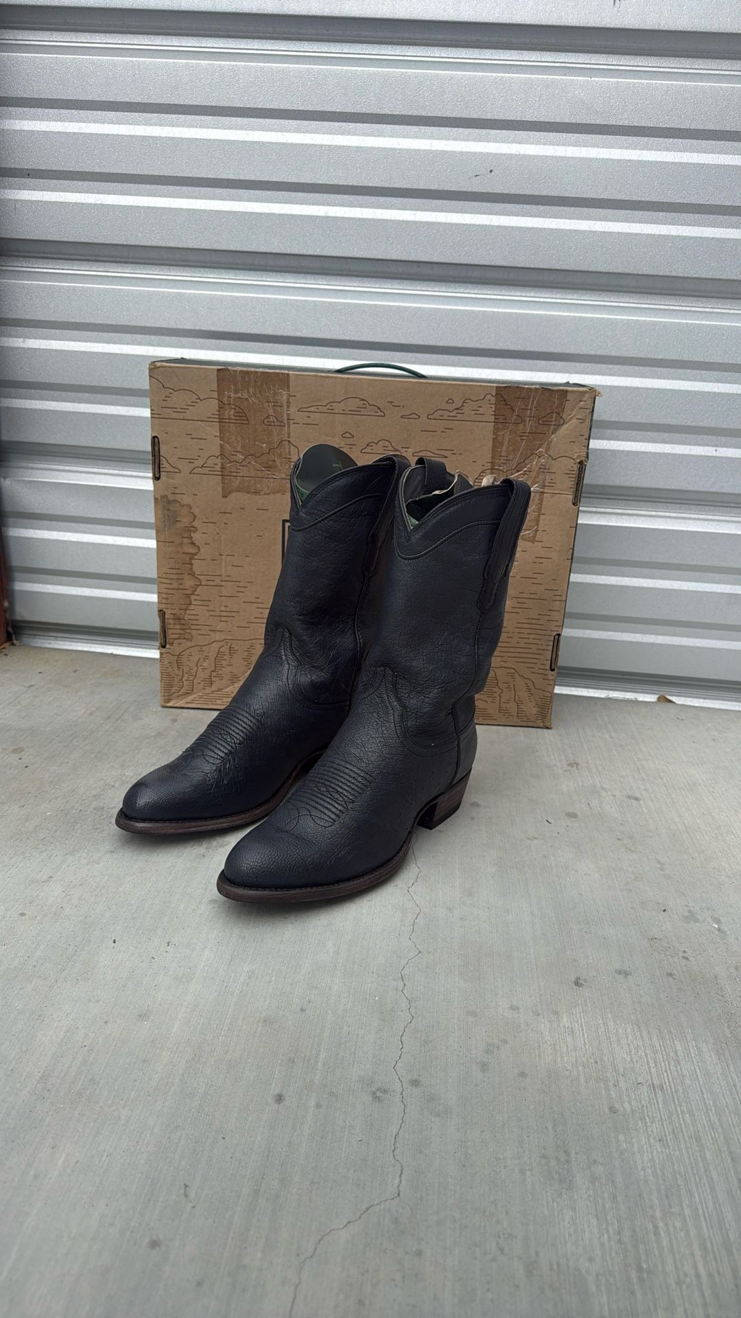 RARE Tecovas Smooth Ostrich Leather Gunpowder Men’s 8.5