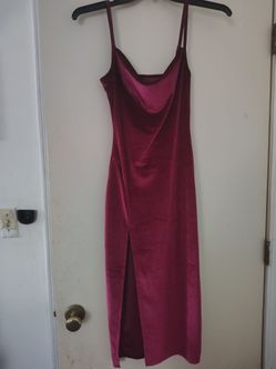 Burgundy Velvet Midi Slip Dress