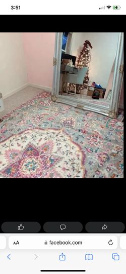 Pink And Grey Floor Rug