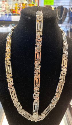 Brand New Stainless Steel Chain & Bracelet set