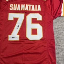 Kingsley suamataia Signed Autograph Custom Jersey - Beckett Coa - Kansas City Chiefs 