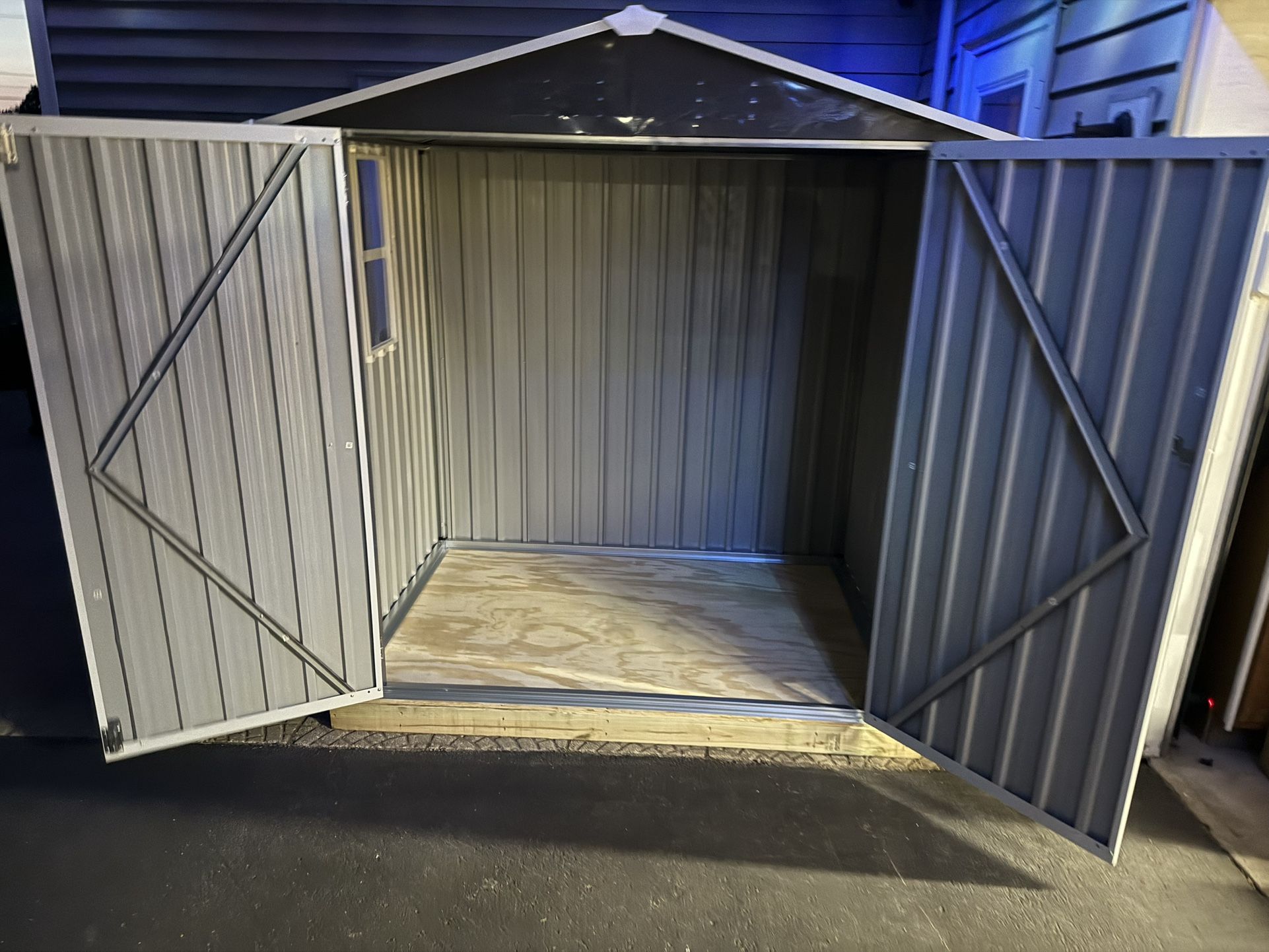 4x6 Pre assembled Grey Shed With Wood Foundation