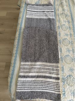 Black and white table runner, thick