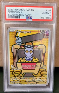Pokemon Graded Slab Pokemon TCG SV04 Paradox Rift Gimmighoul IR Holo 198/182 EN 2023 PSA 10