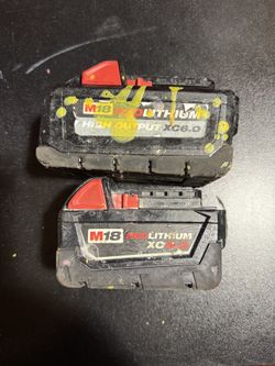 M18 5.0 Ah LithiumIon XC Extended Capacity Battery & M18 18-Volt Lithium-lon High Output 6.0 battery