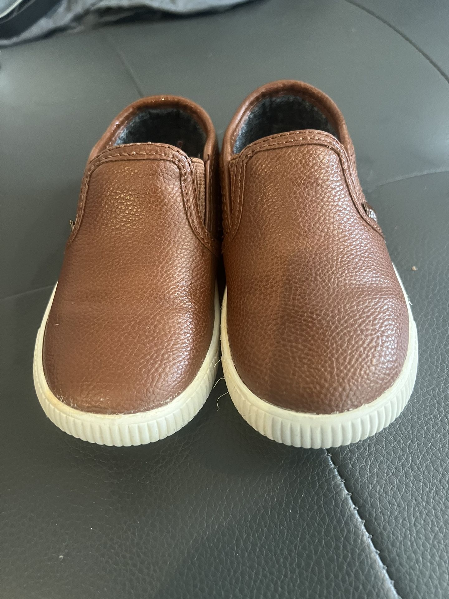 Carters Brown Leather Slip On Loafers Toddler Shoes