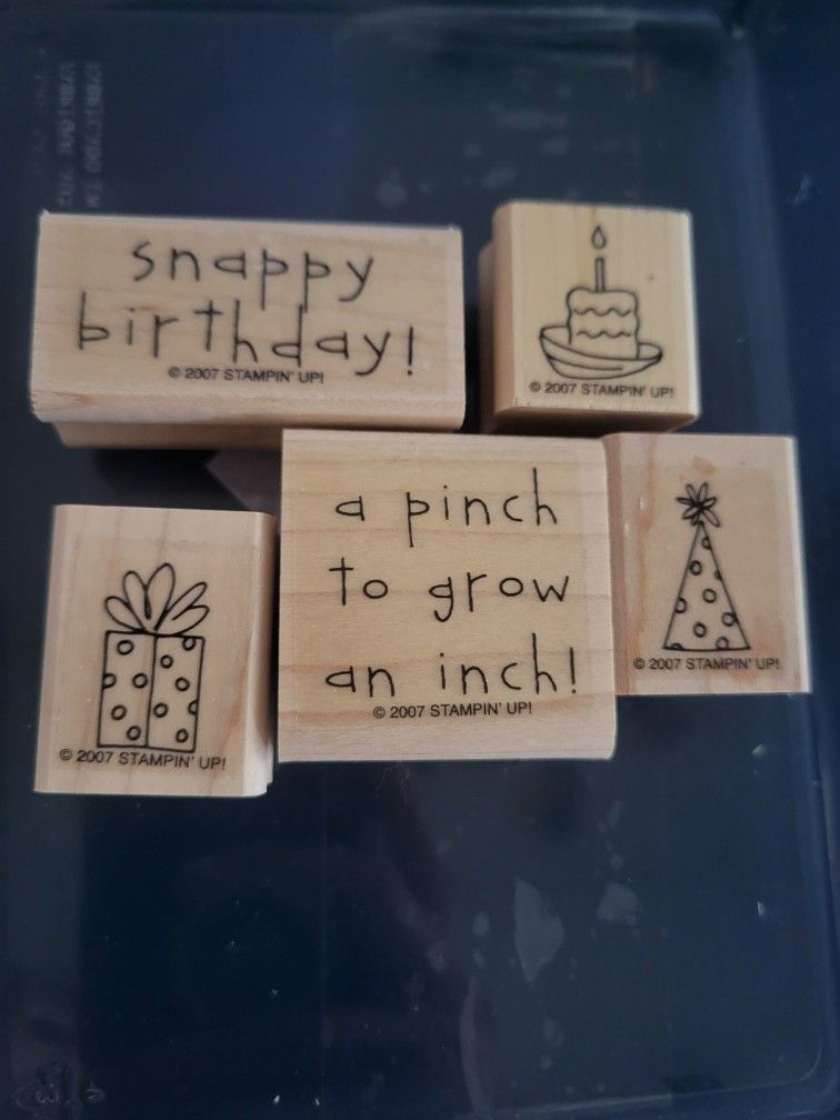 Wood Rubber Stamp birthday